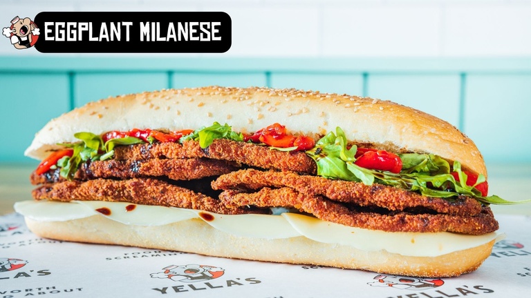 eggplant milanese sandwich