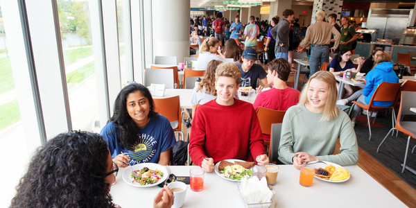 Students eating food
